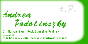 andrea podolinszky business card